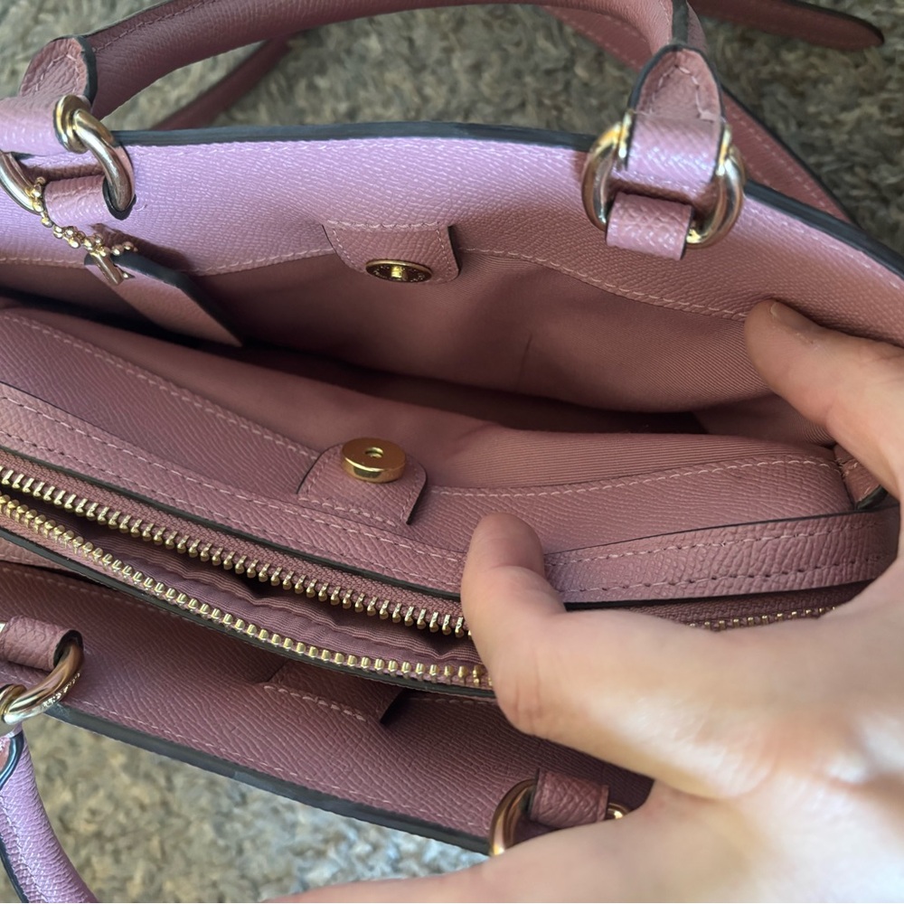 Coach Pink Leather Crossbody Satchel - Picture 3 of 6